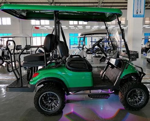 OEM ODM 4 Koła tarczowe hamulce off road Koło wysokie podwozie Mini Elektryczne wózki golfowe 10 cali IP66 wyświetlacz 4 siedzenia Golf Cart